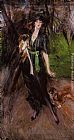 Portrait of a Lady, Lina Bilitis, with Two Pekinese by Giovanni Boldini
